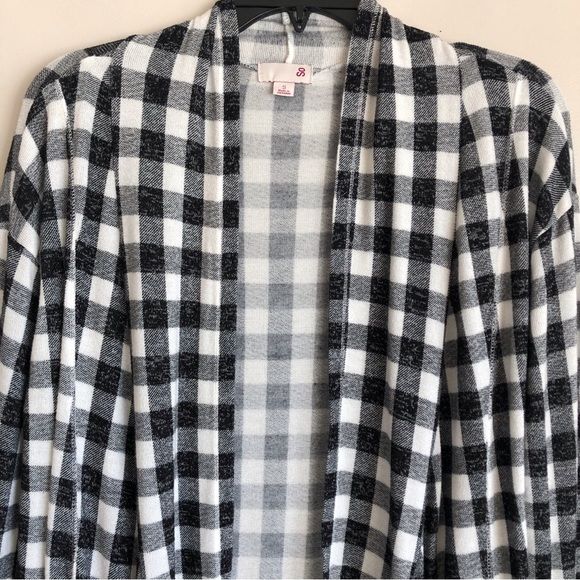 So Brand Open Front Plaid Check Cardigan Topper Jacket - Picture 5 of 12